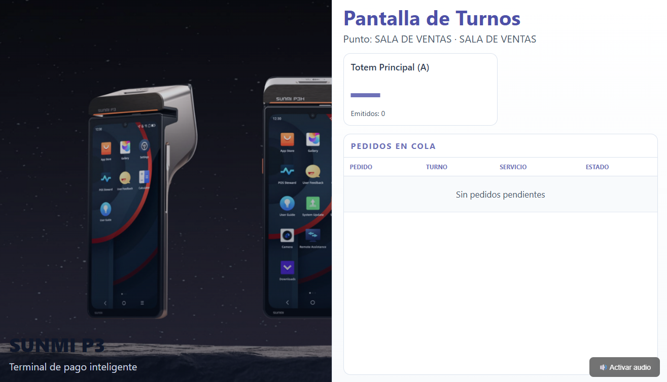 SISTEMA PARA TURNOS (FILAS)